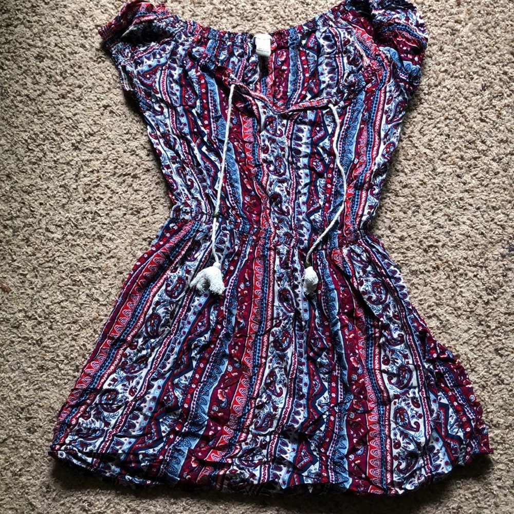 Paisley mini Dress red and blue